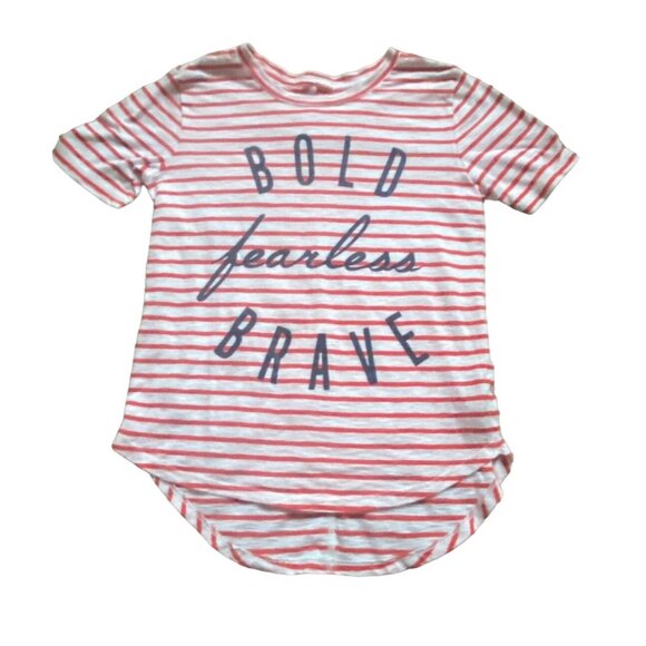 Old Navy Girls Striped Light Weight T-Shirt-Red/White/Blue-Size 8-GUC - Picture 1 of 5
